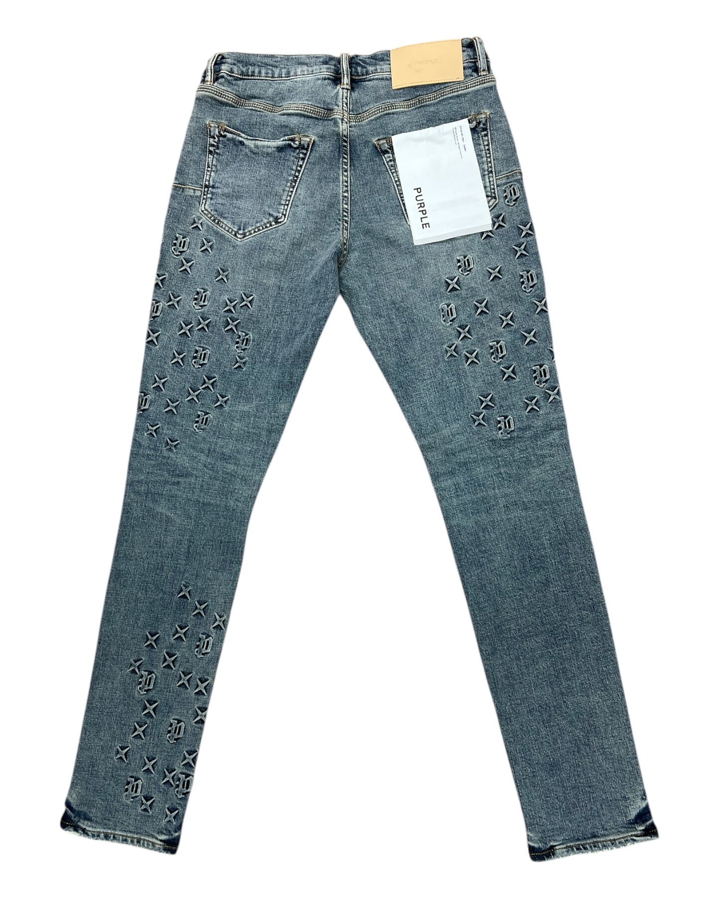 P001 PURPLE BRAND Embossed Denim