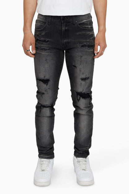 Vintage Washed Jeans - Kuma Black