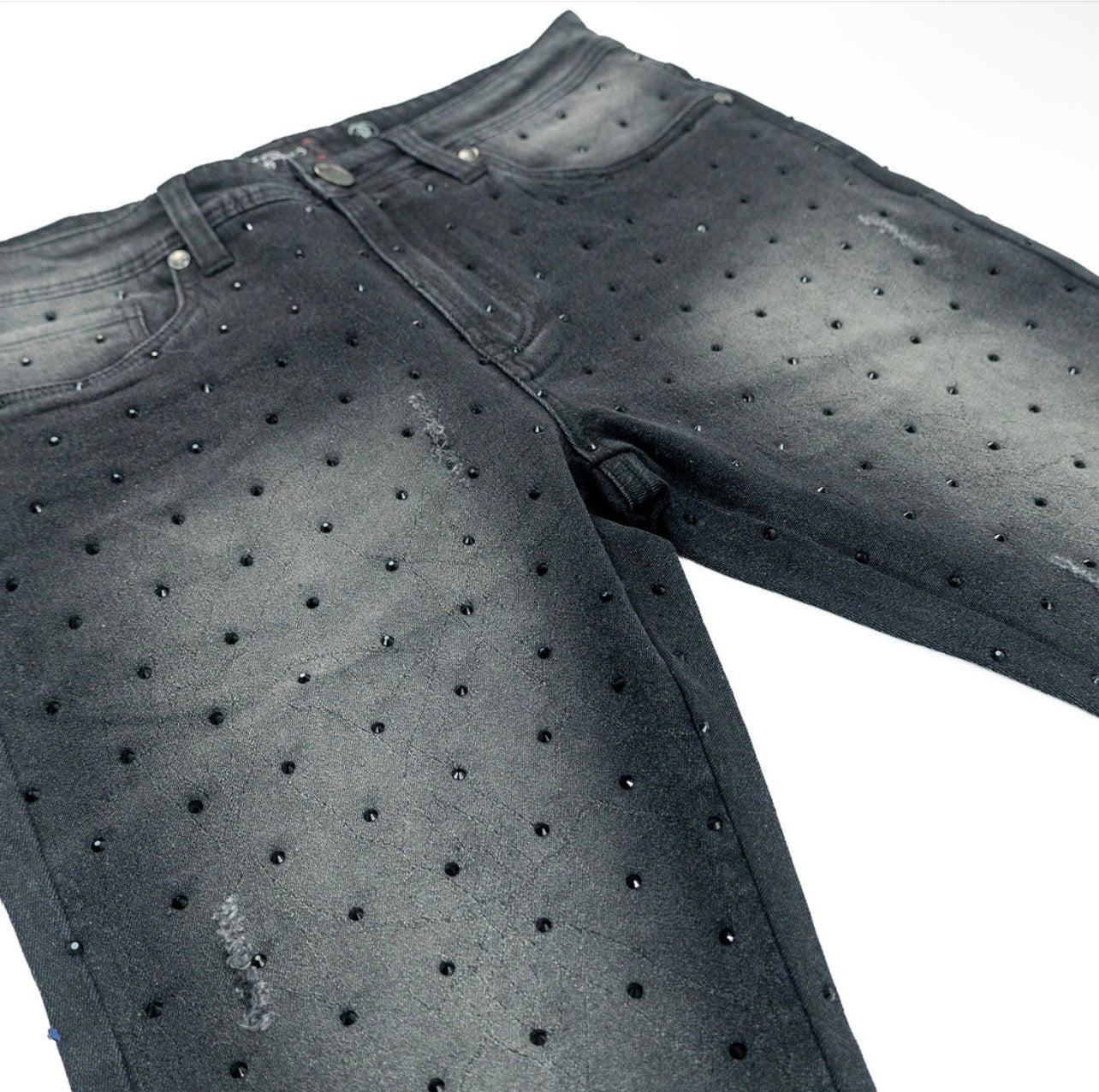 F1746 AMOTO STACKED PANTS - BLACK