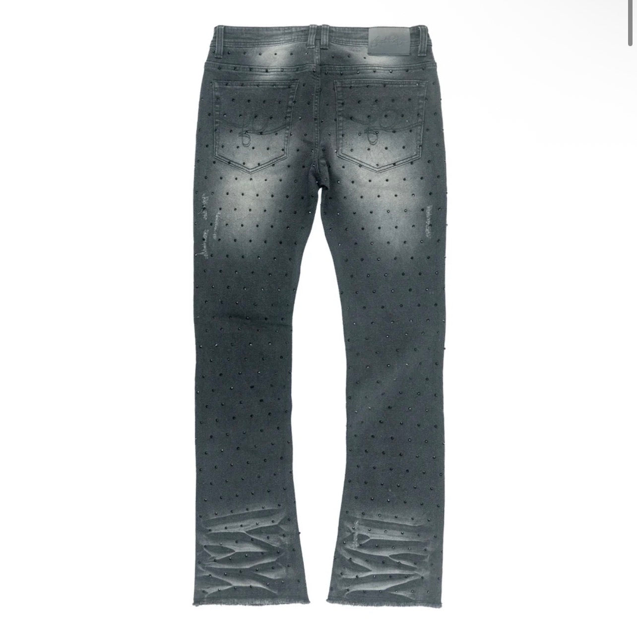 F1746 AMOTO STACKED PANTS - BLACK