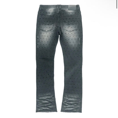 F1746 AMOTO STACKED PANTS - BLACK