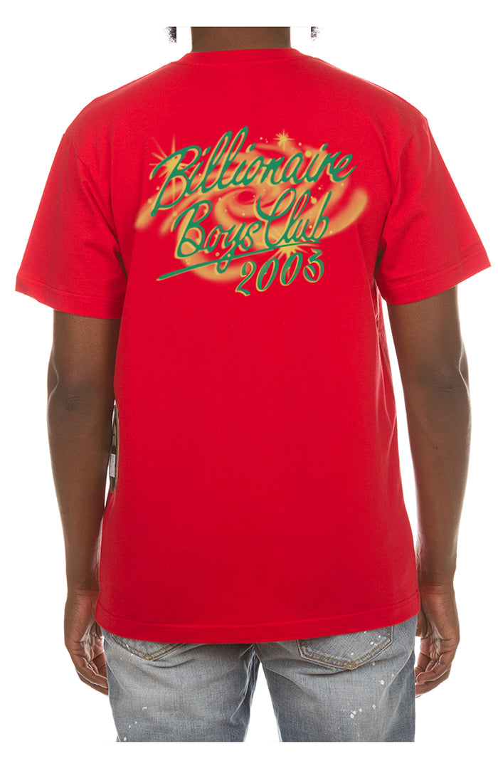 SS CREWNECK KNIT JERSEY SHIRT WITH FRONT AND BACK PRINT