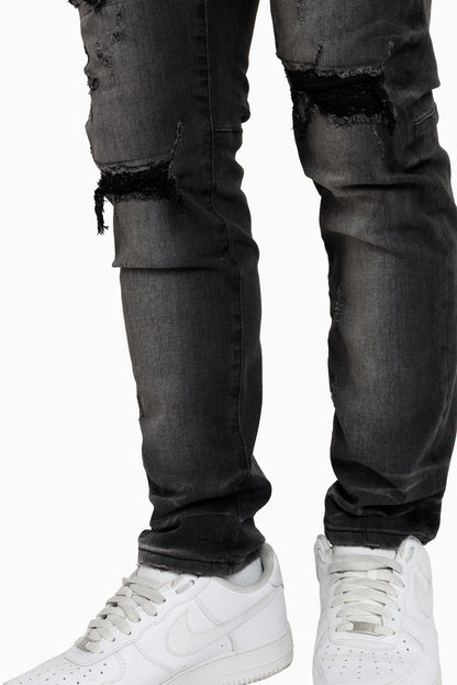 Vintage Washed Jeans - Kuma Black