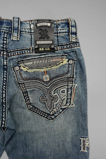VINTON STRAIGHT JEANS IN MEDIUM BLUE - GR COLLECTION