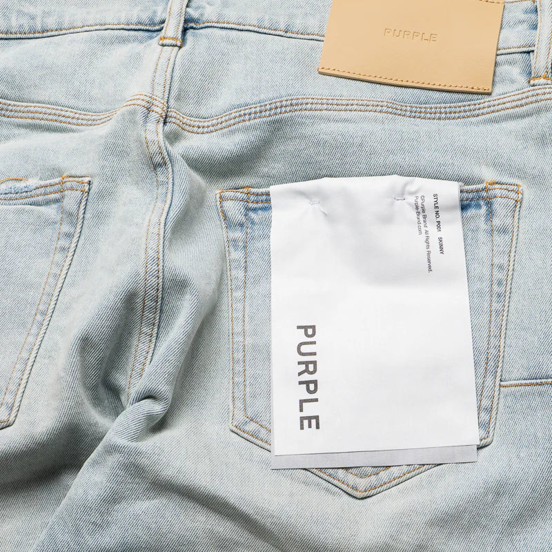 PURPLE BRAND LOW RISE SKINNY LEG FADE DISTRESSED JEAN