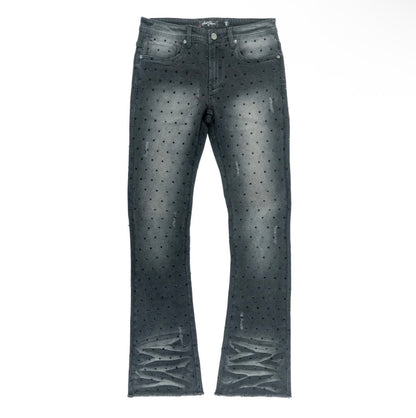 F1746 AMOTO STACKED PANTS - BLACK