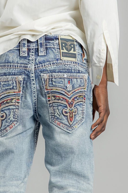JUSTICE STRAIGHT JEANS IN LIGHT BLUE