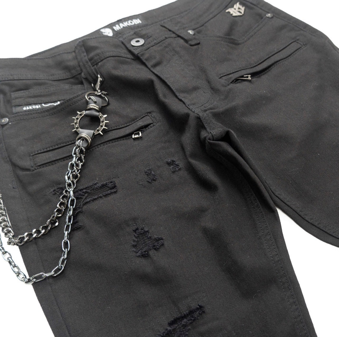 M1763 ADORNI CHAIN PANTS - JET BLACK
