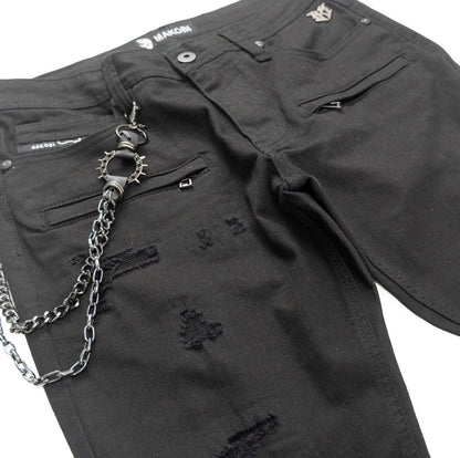 M1763 ADORNI CHAIN PANTS - JET BLACK
