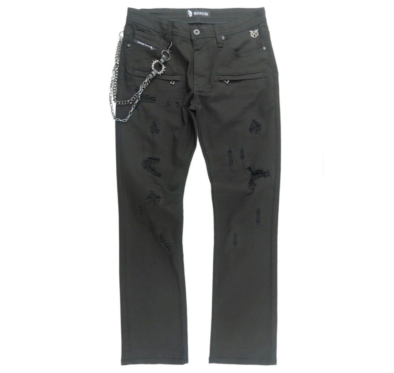 M1763 ADORNI CHAIN PANTS - JET BLACK